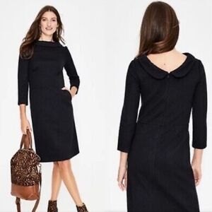 Boden Estella Jacquard Textured Knit Blue Dress Size 6